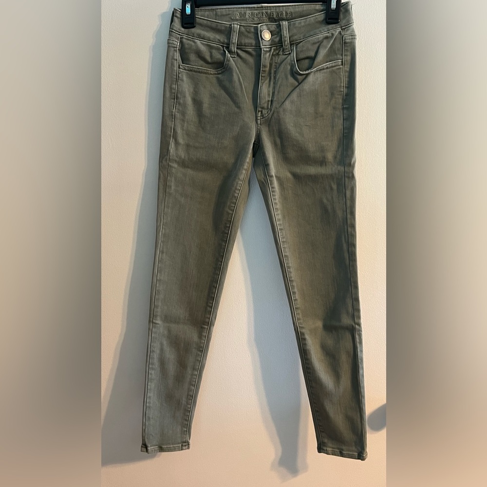 American Eagle Sage Green Hi-Rise NE(X)T Level Stretch Hi-Rise Jeggings